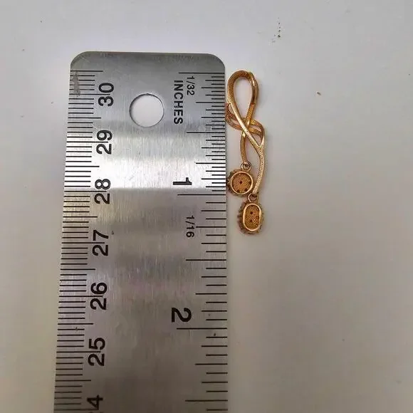 14k gold floral pendant 18 - Picture 2 of 7